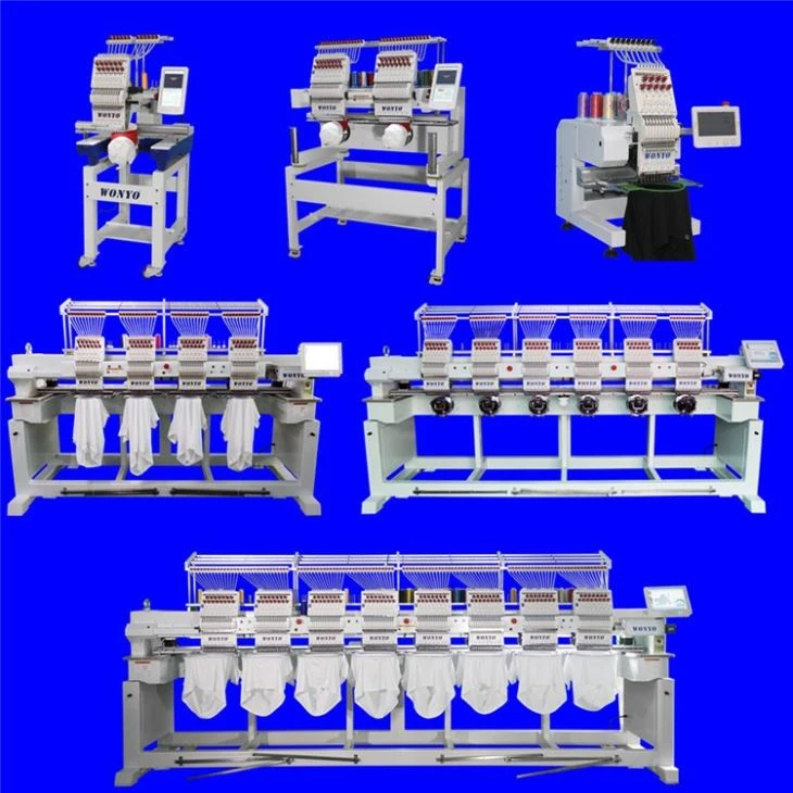 Multi Function Cap T-shirt Garment Monograming Embroidery Machine 8 Heads